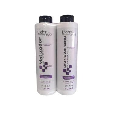 Imagem de Kit Matizador Shampoo e Máscara 1L - Cabelos Loiros - Light Hair