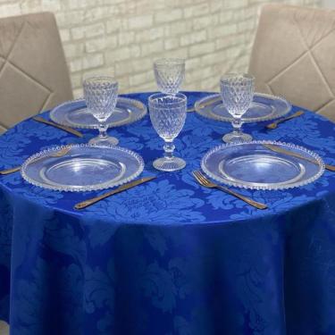 Imagem de Toalha de Mesa Jacquard Redonda para Festas Buffet Eventos - MUMUDECOR