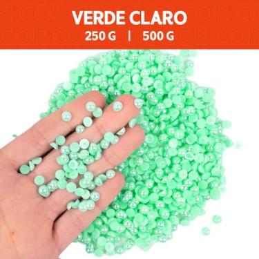 Imagem de Meia Pérola Irisada Verde Claro - 238 - Pacote com 500/250 Gramas  - 0