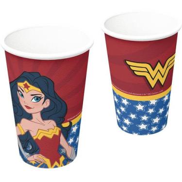 Imagem de 8 Copos 200ml Decoração lembrancinhas Mulher Maravilha baby - Festcolo