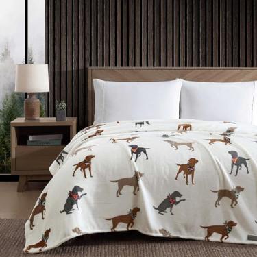 Imagem de Eddie Bauer - Cobertor casal/Queen, roupa de cama ultramacia, decoração de casa leve para todas as estações (cães com lenços brancos, casal/queen)