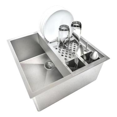 Imagem de Combo Cuba 40x40 Inox Canal Calha Escorredor Pia - Technox