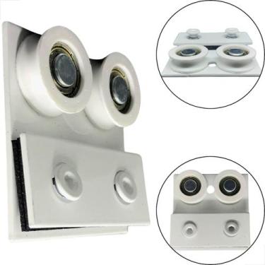 Imagem de Carrinho Roldana 1122 Dupla Stanley Porta De Vidro Branco - Fast Vidro