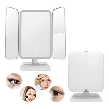 Imagem de Espelho De Mesa Maquiagem Touch Usb Com Aumento 26 Leds - Vijoli