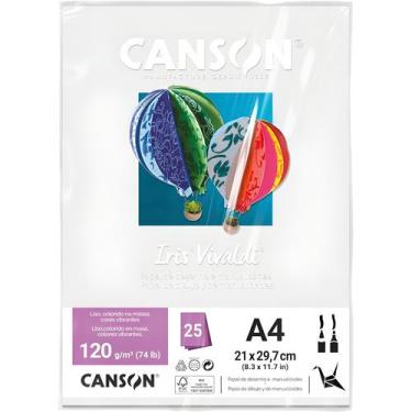 Imagem de Pct Papel Iris Vivaldi 25fls A4 120gr Canson Escolha a Cor, BRANCO