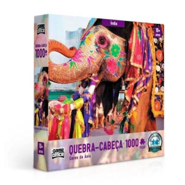 Imagem de Puzzle Quebra-cabeça Índia Elefante Colorido 1000 Peças 2635 - Toyster
