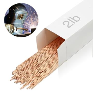 Imagem de Blulu Vara de solda TIG ER70S-6 Aço suave TIG Haste de enchimento de aço carbono Vara de soldagem TIG 2 libras (3/32" x 16")