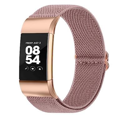 Imagem de Oumida Pulseira de nylon elástica compatível com Fitbit Charge 2 para mulheres e homens, pulseiras esportivas trançadas macias ajustáveis para Fitbit Charge 2 Fitness (marrom)