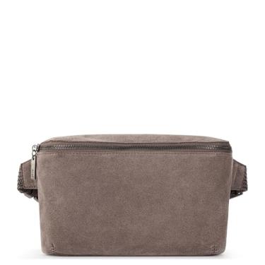 Imagem de The Sak Bolsa de cinto grande Caraway – Bolsa feminina de couro para uso diário e viagens – pochete com alça ajustável e fecho de zíper, Camurça de cogumelo, Large