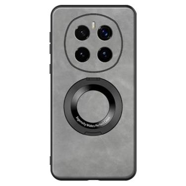 Imagem de POYUFRG Capa fina para Honor Magic 7 Pro/7, capa magnética dobrável de couro fosco capa de telefone com tudo incluído, proteção de lente, cinza, 7 Pro