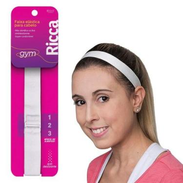 Imagem de Faixa De Cabelo Ricca Gym Ajustável White 1046