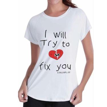 Imagem de Camiseta Feminina Coldplay Fix You Baby Look Show Brasil - SEMPRENALUT