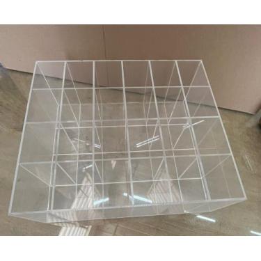 Imagem de Bandeja Acrílico Cristal 3mm 33x30x9cm Com 24 Divisórias Colmeia - AGV