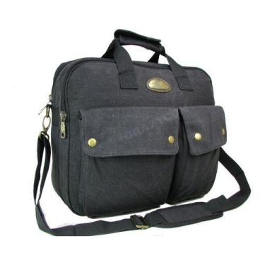 Imagem de Bolsa Carteiro Pasta Tiracolo Masculino Fem Lona Couro Sint - Keuven, 