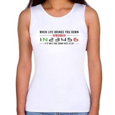 Imagem de Regata Feminina It's Only One Down Rest Is Up - Foca na Moda, Branco, 