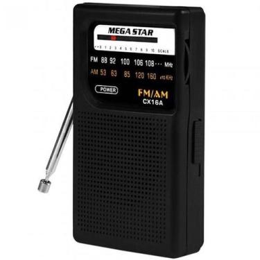 Imagem de Radio Portatil Megastar CX16A AM/FM A Pilha - Preto - Mega Star