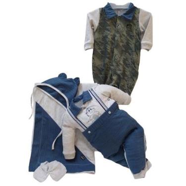 Imagem de Saída Maternidade 6 Pçs Bebê Menino Le Bhua / Paraiso 13689 - Le Bhua 