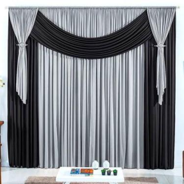 Imagem de Cortina Dani 3,00m X2,80m Sala Quarto Janela Porta De Malha - FELIPE E