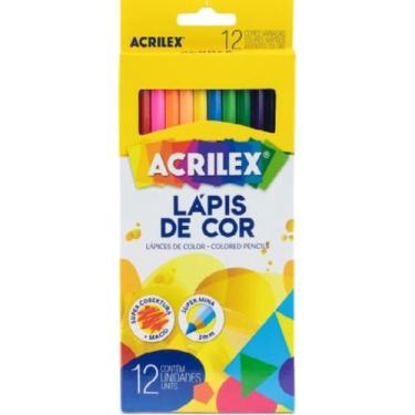 Imagem de Lápis de Cor 12 Cores Ponta Macia Para Pintura e Desenhos Infantil e P