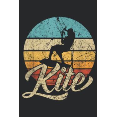 Imagem de Kite Kiteboarding Kitesurfing Surf retro gift Graphic: Lined Journal Notebook To Do Schedule, Medium 6x9 Inches, 100 Pages, Printed Cover