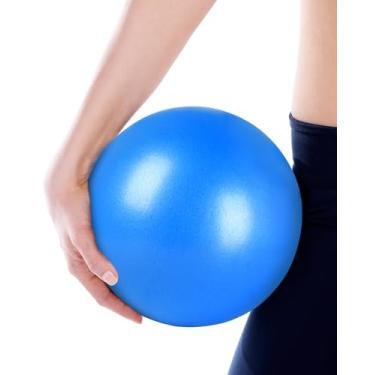 Imagem de ROLYTA Pequena bola de exercício, mini bola de pilates de 22 cm para barra, bola de treino para ioga, estabilidade, treinamento básico, fisioterapia, fitness na academia, escritório em casa, azul