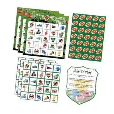 Imagem de menolana 24 cartas de jogo de bingo com tema de futebol, cartas de jogos de bingo para família, adesivos de futebol para crianças, jogo de férias para colegas
