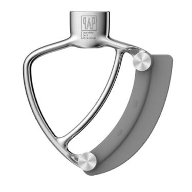 Imagem de Batedeira Flex Edge Pro FEB3 para KitchenAid Artisan Mini 3,5 litros com cabeça inclinada, batedor plano de aço inoxidável com bordas de silicone substituíveis.