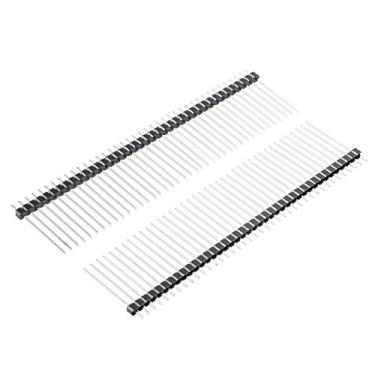 Imagem de uxcell 30 peças 2,54 mm Pitch 40 pinos 28 mm de comprimento linha única conector reto Pin Header Strip ForArduino Prototype Shield