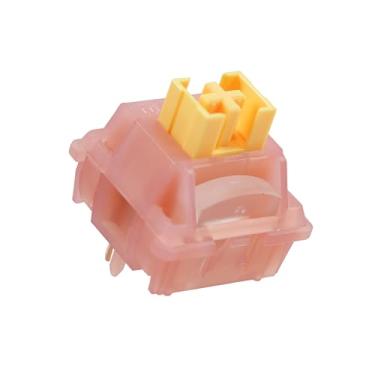 Imagem de Generic Outemu Interruptor Honey Peach V2, interruptor linear silencioso pré-lubrificado de 40 g para teclado mecânico de jogos, 5 pinos (Honey Peach, 70 peças)