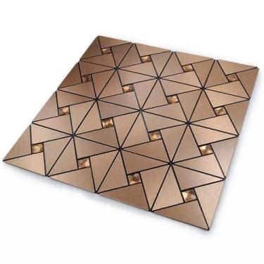 Imagem de Kit 04 Placas Pastilha Autoadesiva Decorativa 3D Lavável Cozinha Banhe