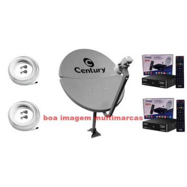 Imagem de Antena Parabólica Century Bipartida  60cm 2 Recepitores Digital SatHd 