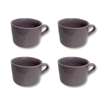 Imagem de Conjunto de 4 Xícaras Uva Café Chá Cafeteria Canjica Doce Fazenda Hotel 150 ml Material Sofisticado Design Versátil
