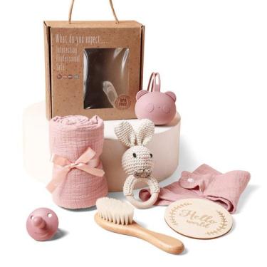 Imagem de Conjunto de Presentes para Bebê EERKEOD - Com Cobertor, Chocalho e Kit