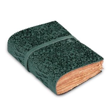 Imagem de Jornal LEATHER VILLAGE - Couro Floral com Relevo A5 (200 páginas)