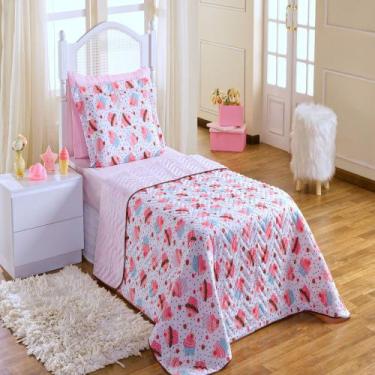 Imagem de Cobre Leito Solteiro Kids Cupcake Enxovais Aquarela 2 peças, 2 Peças