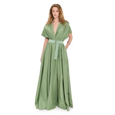 Imagem de Norma Kamali Vestido feminino rodado Super Os sem mangas Bf Nk Shirt, Verde vintage, PP