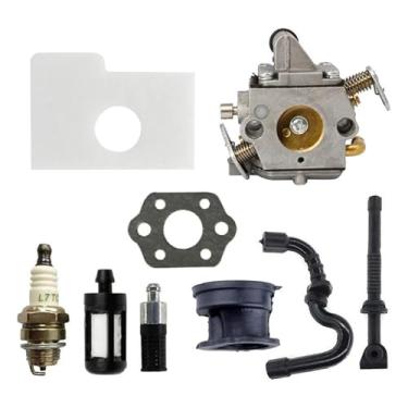 Imagem de Kit de carburador compatível com C1Q-S57 Fit 017 018 MS170 MS180 motosserra motor peças filtro vela de ignição combustível