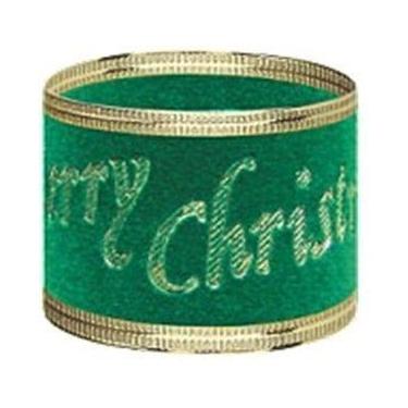 Imagem de Fita De Natal Veludo Verde Merry Christmas Aramada 5cm X 5m - Fitas Re