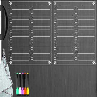 Imagem de Placa magnética de acrílico apagável a seco para geladeira 30x20cm com marcador