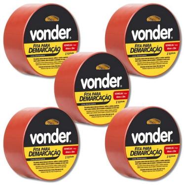 Imagem de Kit Com 5 Fitas Demarcação Solo Adesiva Sinalização Chão - Vonder