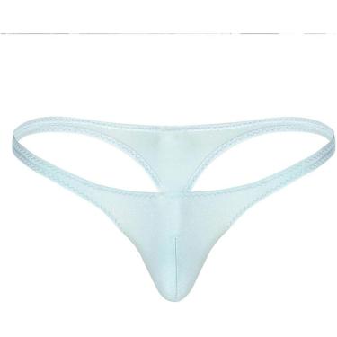 Imagem de Moda Swimwear Homens Para Natação Tanga Cuecas Lingerie Low Rise Bulge Pouch Calcinha, Powderblue, XL