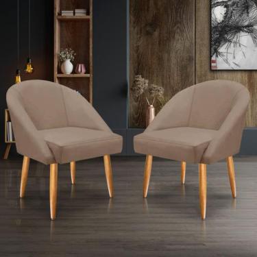 Imagem de KIT 2 Cadeira Lua Veludo Decorativa Luxo - SELMINHADECOR, capuccino