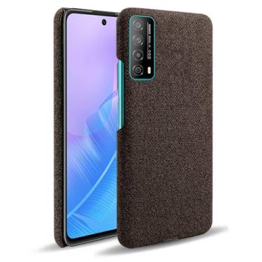 Imagem de Capa para Huawei Y20 SE,Capa desenhada em lona,Case Protetora Ultrafina com Empunhadura Macia,Design em Tecido Antichoque e Antiarranhões-Brown