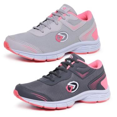 Imagem de Kit 3 Pares Tênis Feminino Esportivo Academia Treino Musculação Caminhada Combo (Cinza+Grafite, BR, Adulto, Numérico, 36)