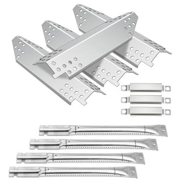 Imagem de Plowo Substituição de placa térmica e queimador de aço inoxidável PN6281 SA5491 para modelos Kenmore churrasqueira a gás 415.16128010, 415.1612801, G550-0006-W1, Charbroil 463235714, 464220511