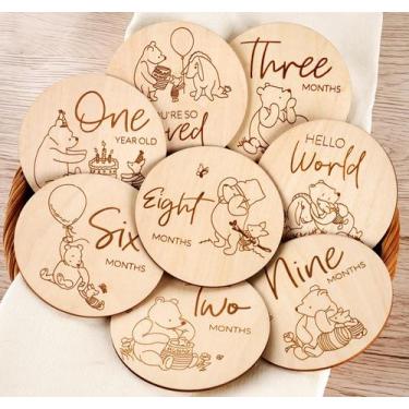 Imagem de Discos de madeira Monthly Milestone Marker Winnie Baby 8 unidades - HO