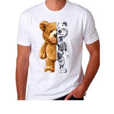 Imagem de Camiseta Masculina urso robo Camisa Estampada T-shirt style camisa - l