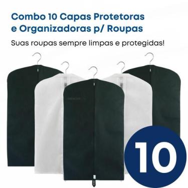 Imagem de Kit 10 Capa Impermeavel Para Terno Jaqueta C Zíper Antimofo - EBENEZER