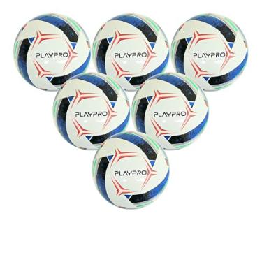 Imagem de Bola de futebol turbo - lindo design tamanho 2, 3, 4 e 5 para todas as idades. (branco/azul, pacote com 5-6)