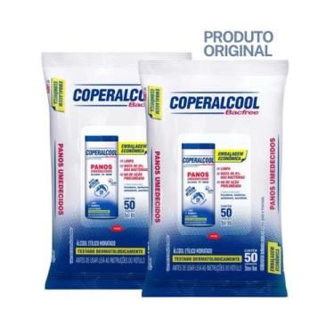 Imagem de Kit 2x Refil Lenços Panos Umedecidos Álcool Coperalcool 50 Unidades